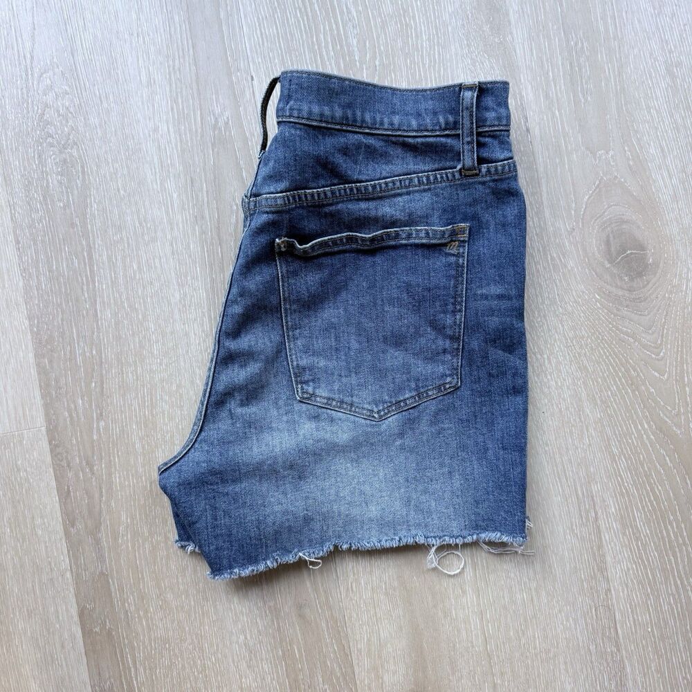 Madewell High-Rise Denim Shorts Sz 31 Raw Hem Medium Wash Cut Offs Coastal Boho - Picture 8 of 8
